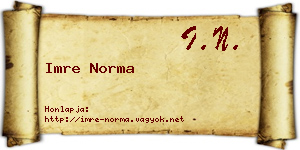 Imre Norma névjegykártya